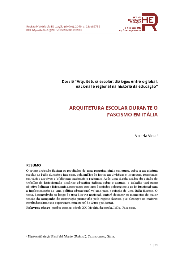  PDF L edilizia Scolastica In Italia Ai Tempi Del Fascismo Vers o Em 