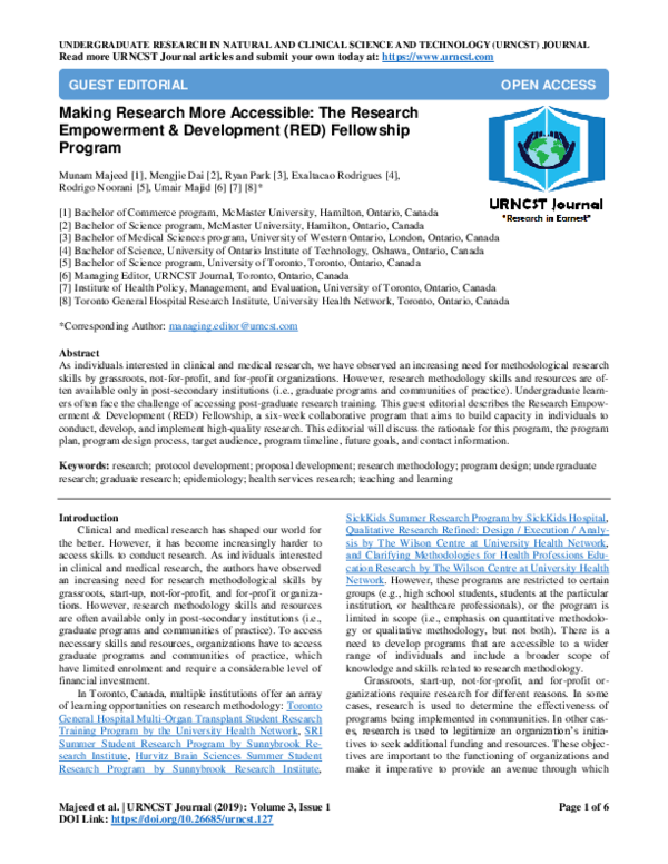 (PDF) Make Research More Accessible: The Research Empowerment ...