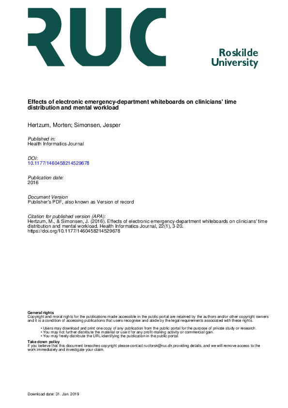 (PDF) Effects of electronic emergencydepartment whiteboards on