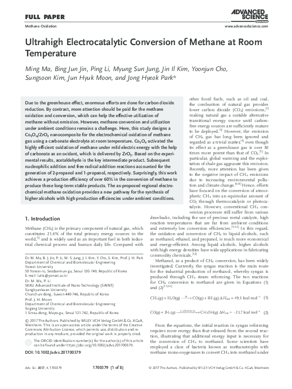 (PDF) 2017-Ultrahigh Electrocatalytic Conversion of Methane at Room ...