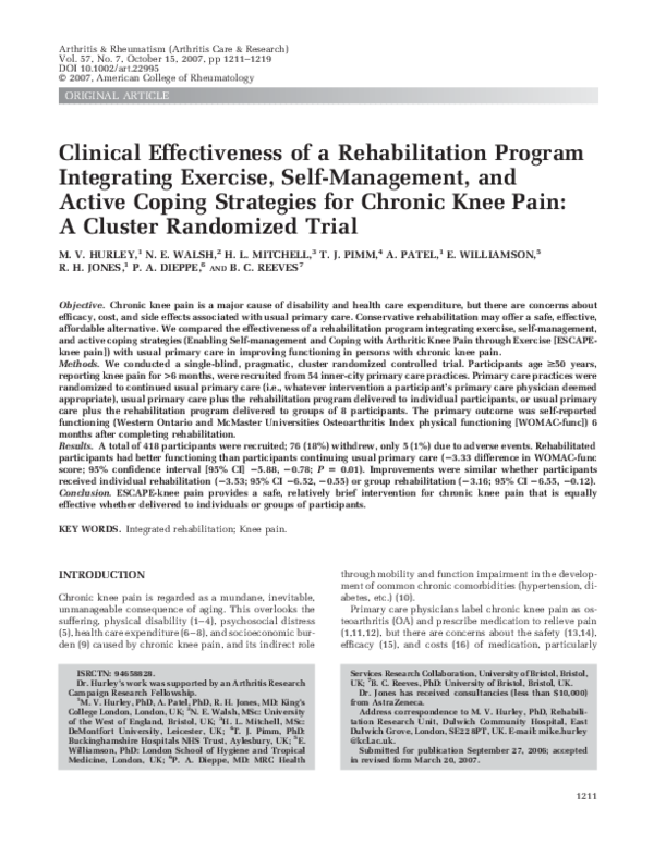 (PDF) Clinical effectiveness of a rehabilitation program integrating ...