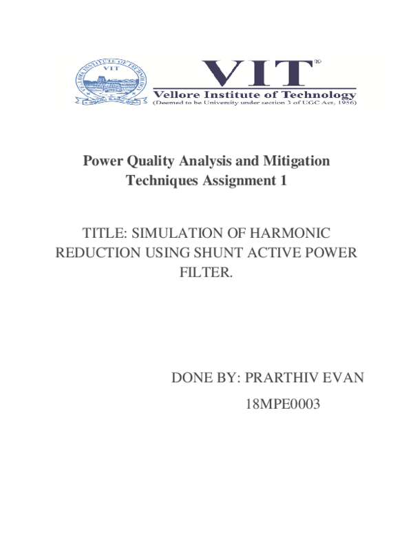(PDF) Power Quality Analysis and Mitigation Techniques Assignment