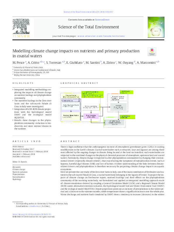 (PDF) Modelling climate change impacts on nutrients and primary ...