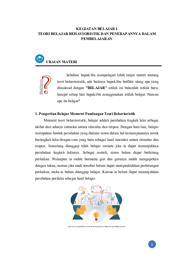 Kb1 Teori Behavioristik Pdf