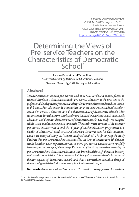 (PDF) Determining the Views of Pre-service Teachers on the ...