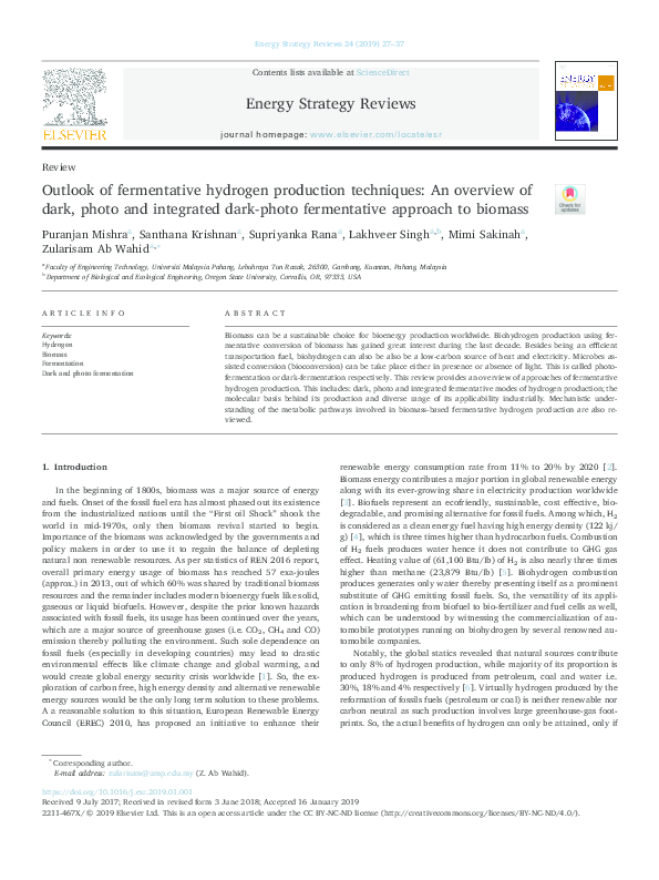 (PDF) Outlook of fermentative hydrogen production techniques: An ...