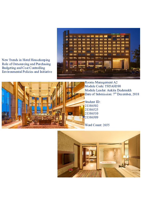 (DOC) New Trends in Hotel Housekeeping Role of Outsourcing and