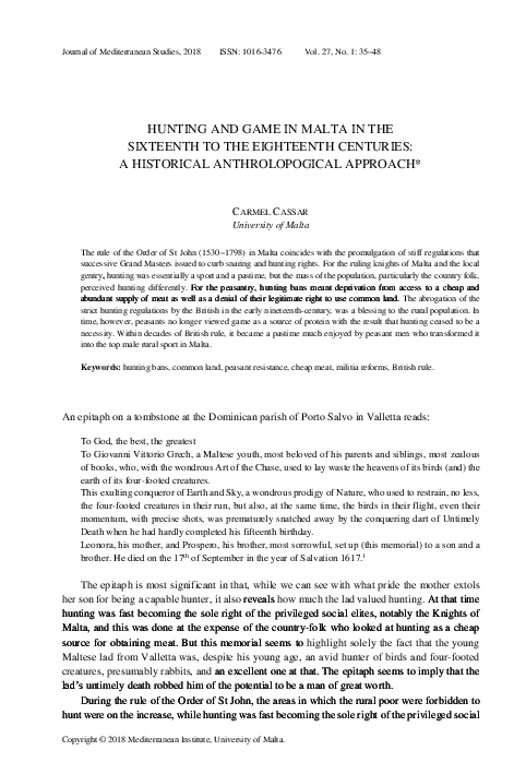 2018 (b) Hunting and Game in Malta.pdf