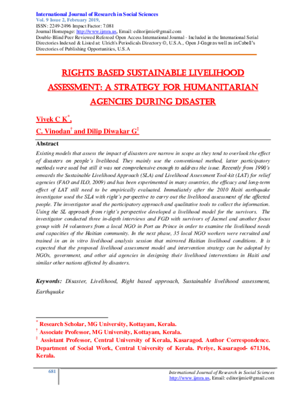 Principles of sustainable livelihood image