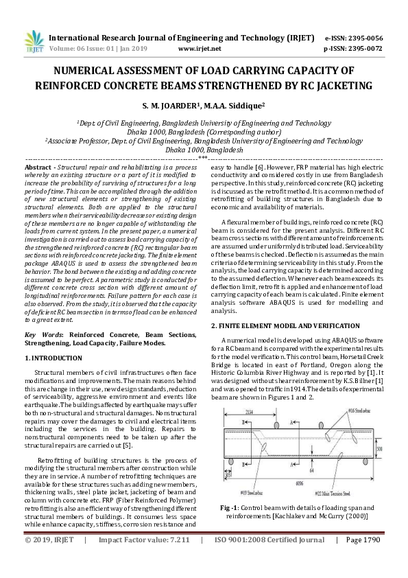 (PDF) IRJET-Numerical Assessment of Load Carrying Capacity of ...