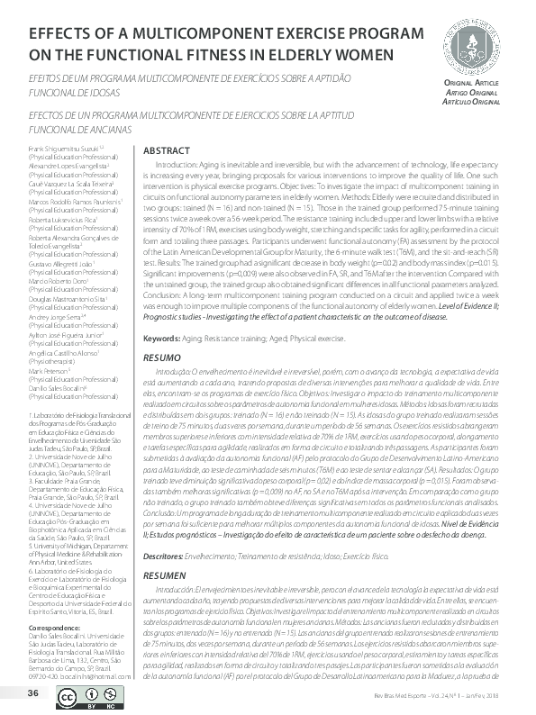 (PDF) Effects of a long-term multicomponent exercise program on ...