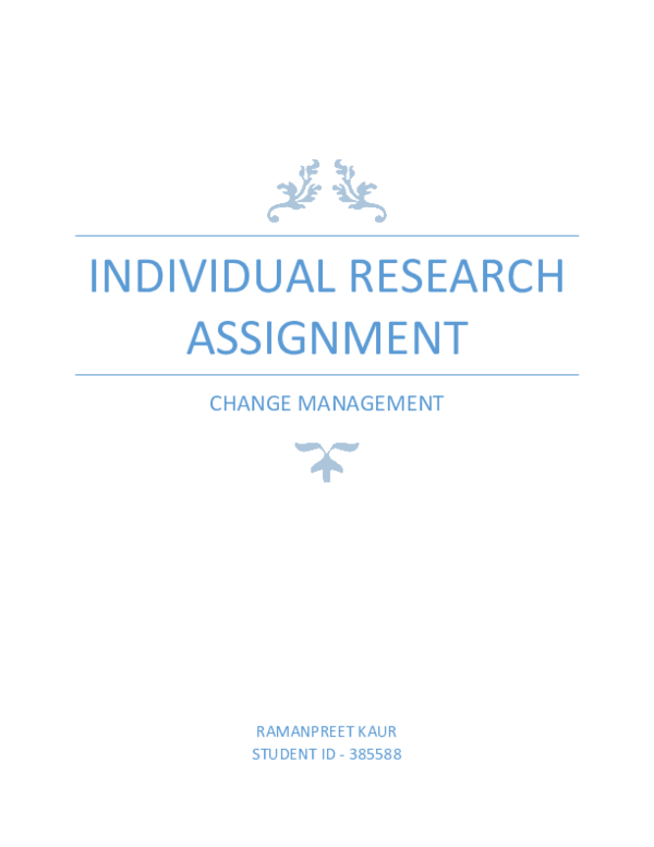 (DOC) ASSIGNMENT 1 CHANGE MANAGEMENT