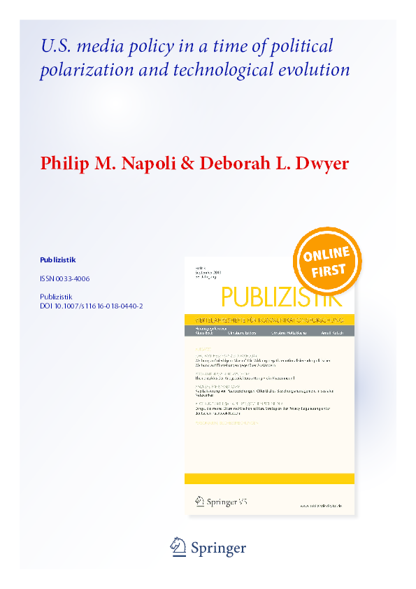 (PDF) U.S. Media Policy in a Time of Political Polarization and ...