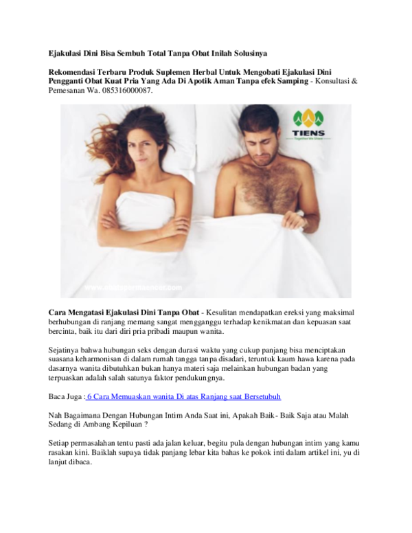Apakah Ejakulasi Dini Bisa Sembuh Permanen Apakah Ejakulasi Dini Bisa Sembuh Permanen