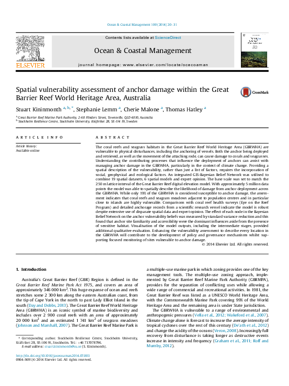 (PDF) Spatial vulnerability assessment of anchor damage within the ...