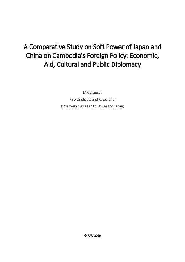 (PDF) A Comparative Study on Soft Power of Japan and China on Cambodia