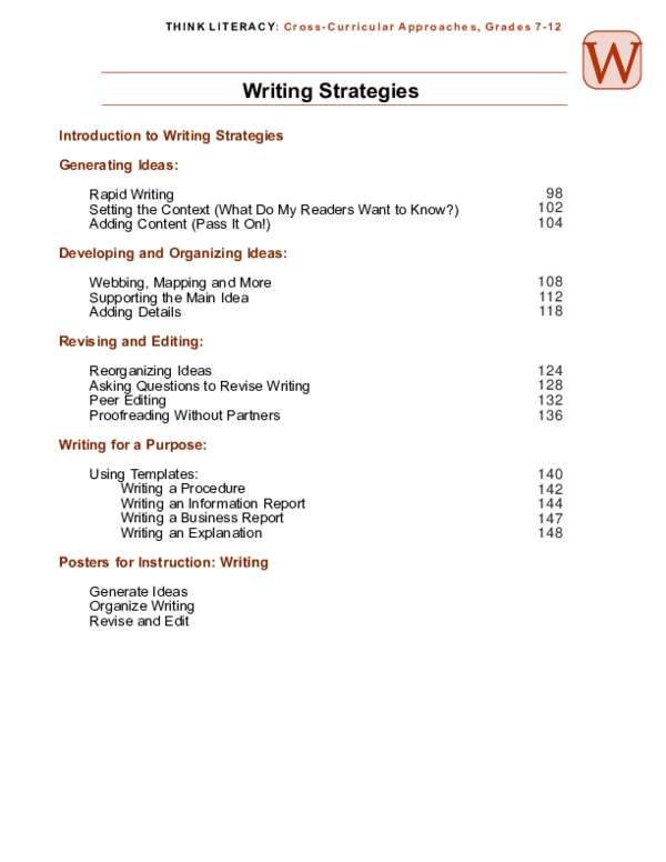 (PDF) Writing Strategies