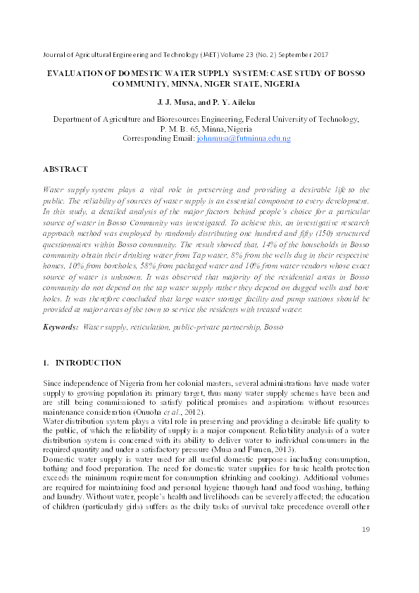 Rural water supply system picture