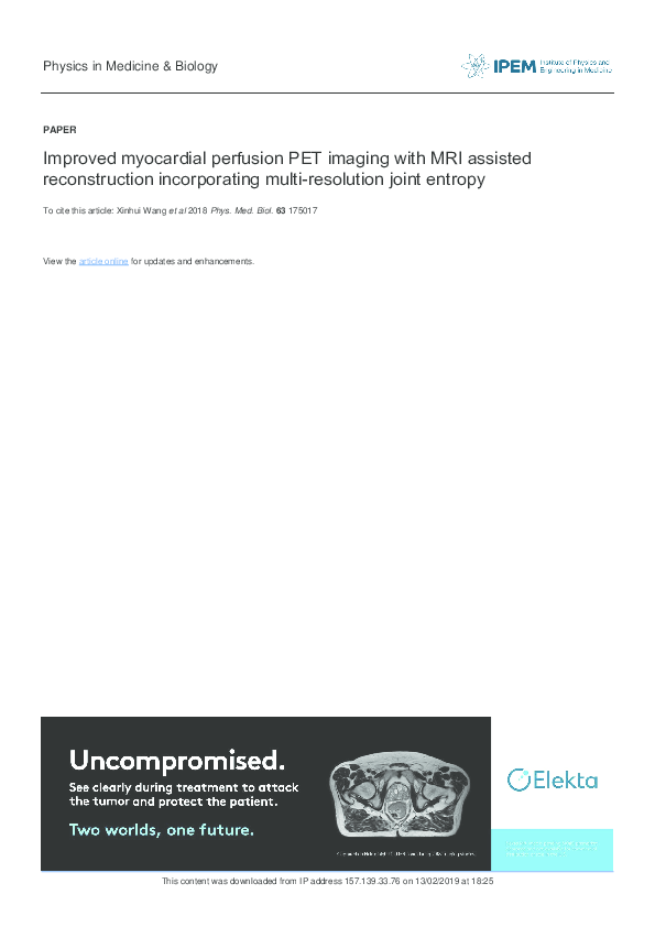 (PDF) Improved myocardial perfusion PET imaging with MRI assisted ...