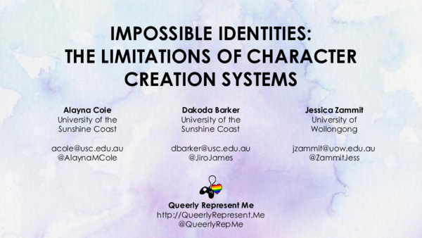 (PPT) Impossible Identities: The Limitations of Character Creation ...