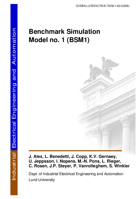 (PDF) Benchmark Simulation Model no. 1 (BSM1)