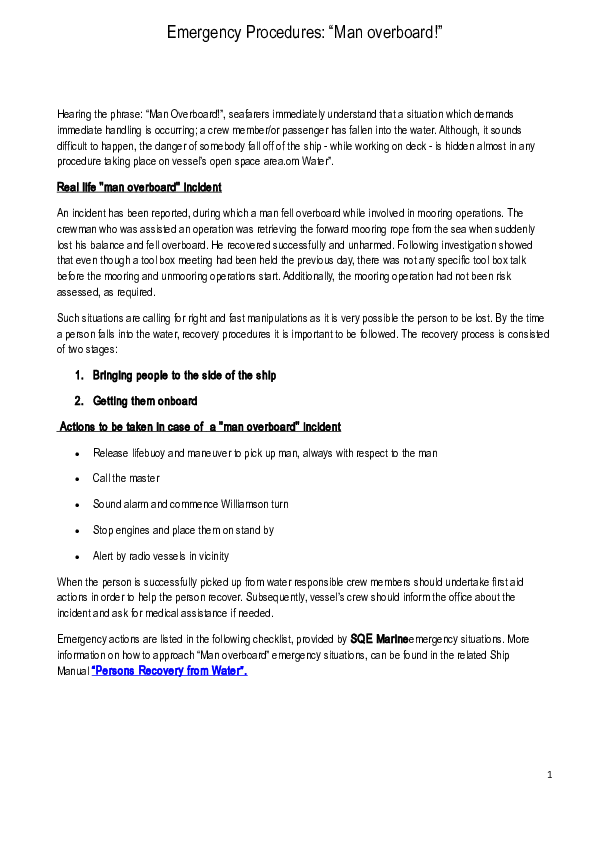 (DOC) MAN OVERBOARD PROCEDURES Petar D R A G N E V Parashkevov