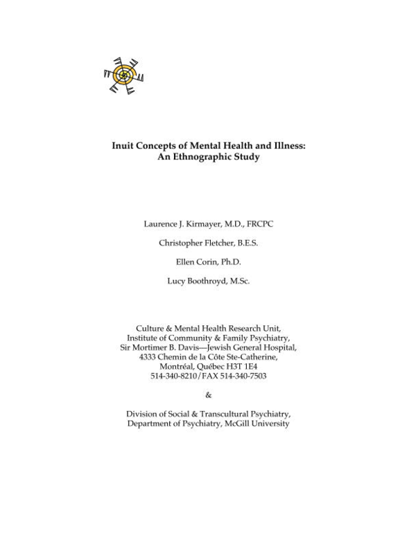 (PDF) Inuit Concepts of Mental Health and Illness