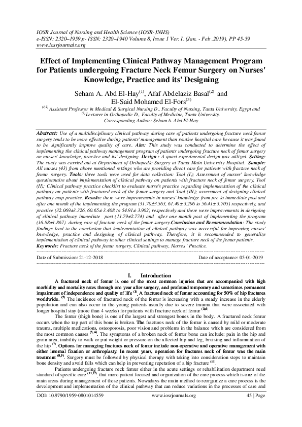 (PDF) Effect of Implementing Clinical Pathway Management Program for ...