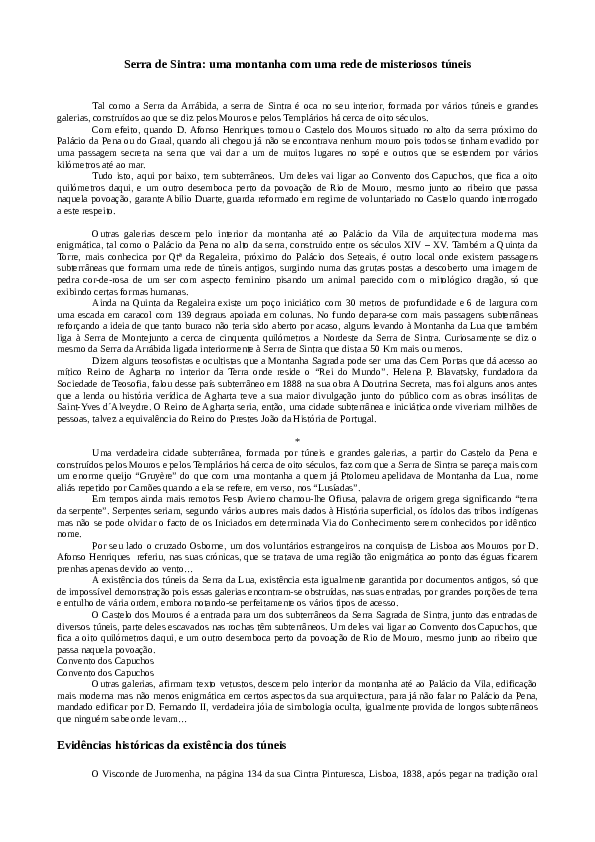 Serra de Sintra: uma montanha com uma rede de misteriosos túneis