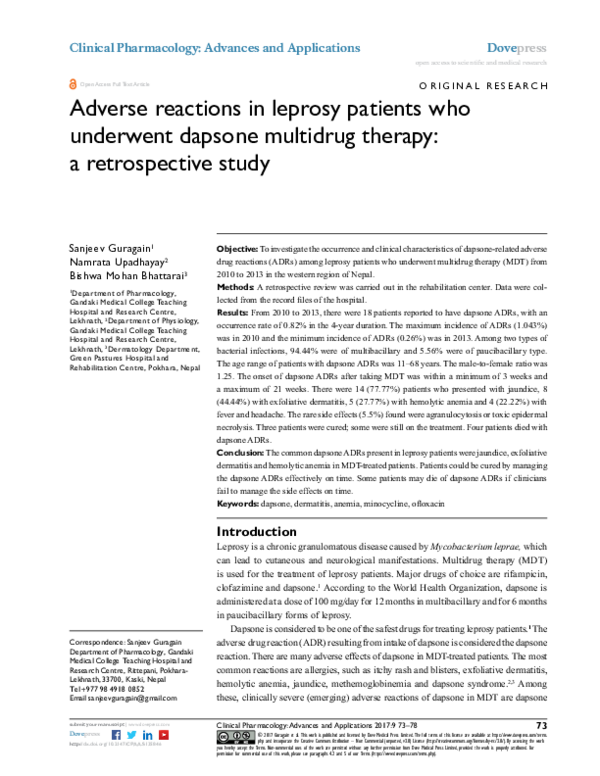 (PDF) Dapson reaction | Arina Kartika - Academia.edu