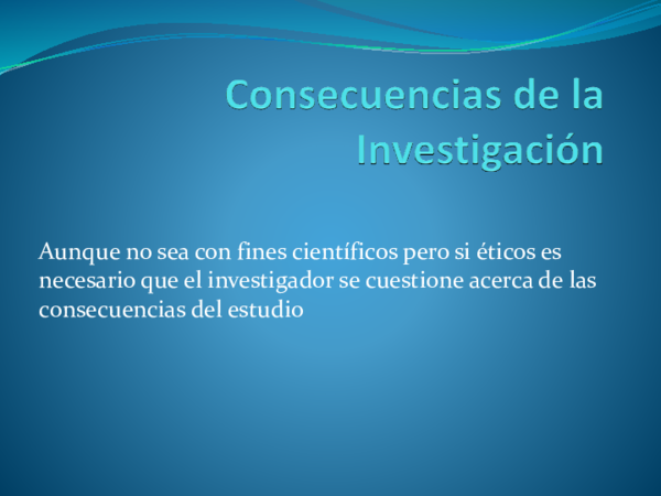 (PPT) Consecuencias de la Investigación