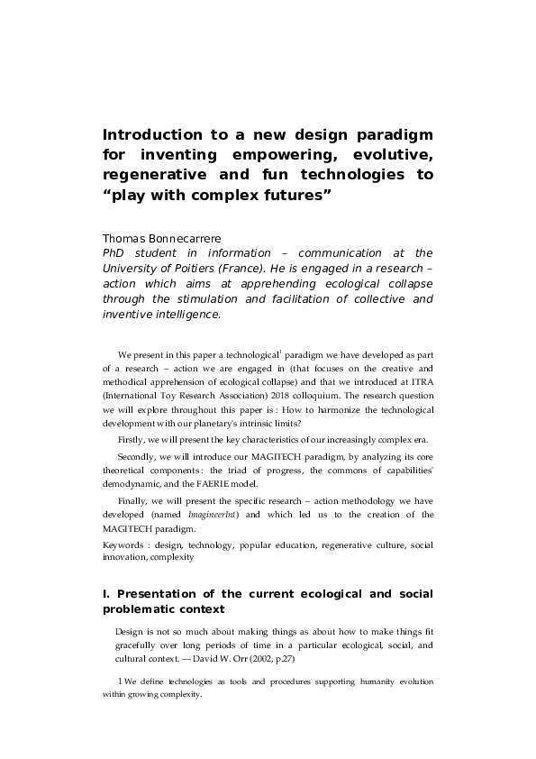 (PDF) Introduction to a new design paradigm for inventing empowering ...