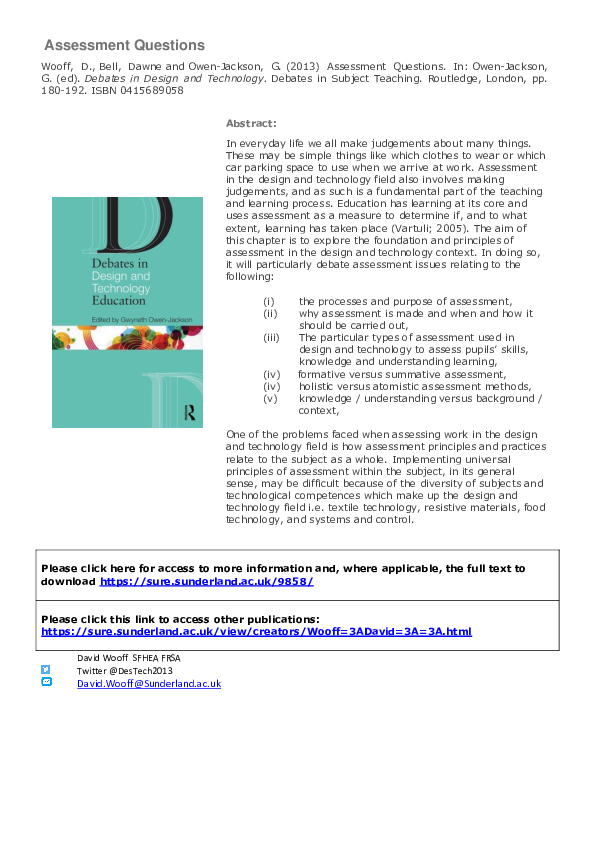 (PDF) Assessment Questions