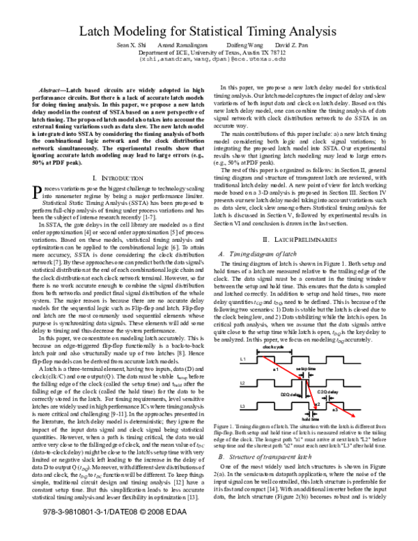 (PDF) Latch modeling for statistical timing analysis