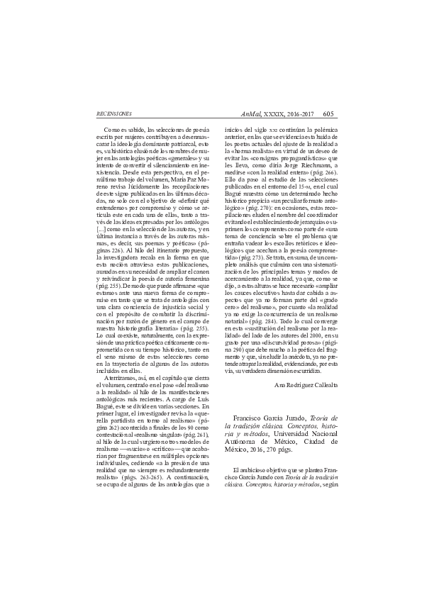 (PDF) Francisco García Jurado, Teoría de la tradición clásica