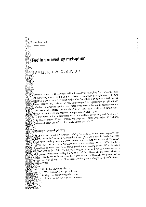 (PDF) feeling moved by metaphor raymond gibbs