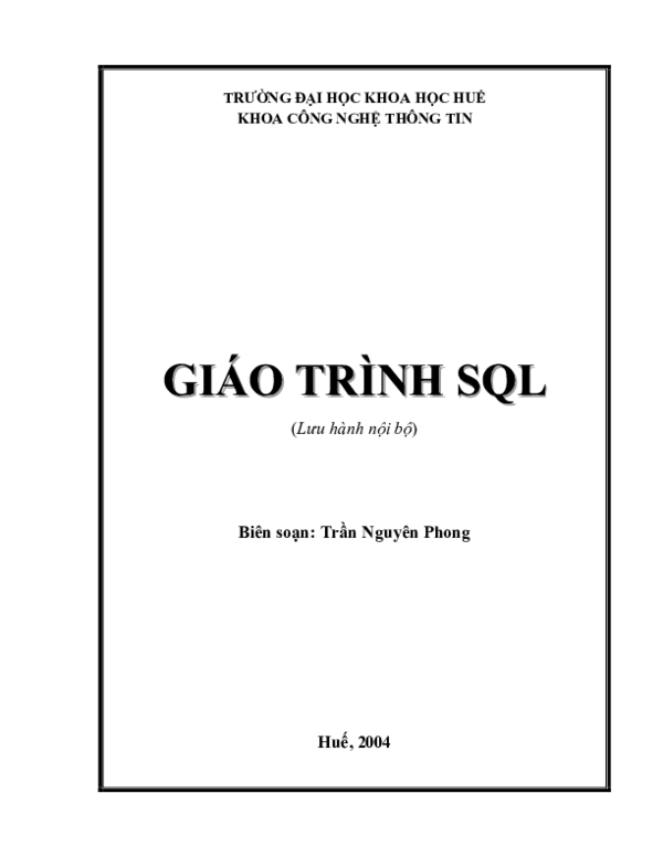 (PDF) SQL Tieng Viet