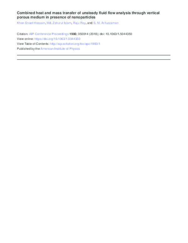 (PDF) Combined heat and mass transfer of unsteady fluid flow analysis ...