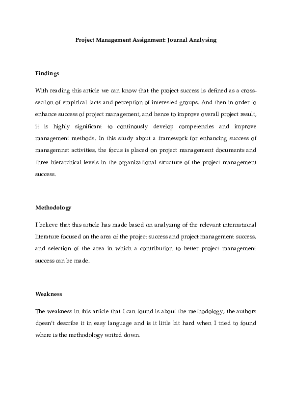 (DOC) Project Management Assignment