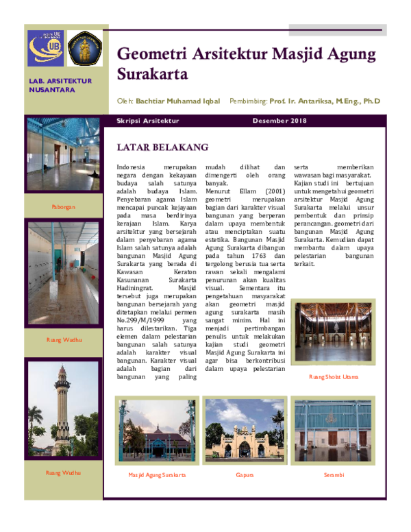 Skripsi Arsitektur Masjid Pdf Ide Judul Skripsi Universitas