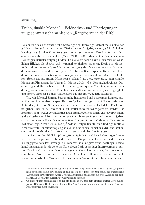 Pdf Trübe Dunkle Monde Feldnotizen Und überlegungen Zu - 