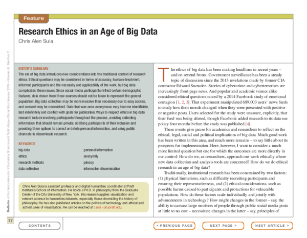 (PDF) Research Ethics in an Age of Big Data