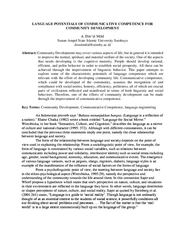 (PDF) LANGUAGE POTENTIALS OF COMMUNICATIVE COMPETENCE FOR COMMUNITY ...
