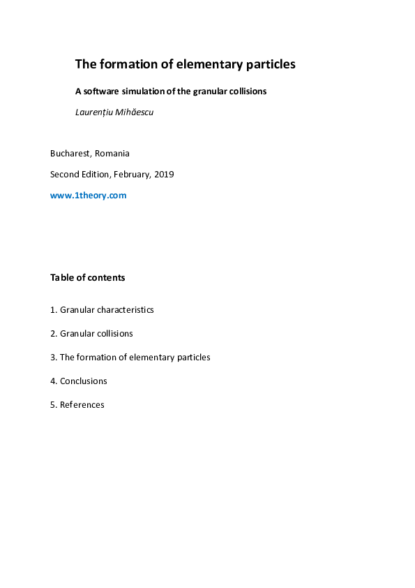 (PDF) The formation of elementary particles