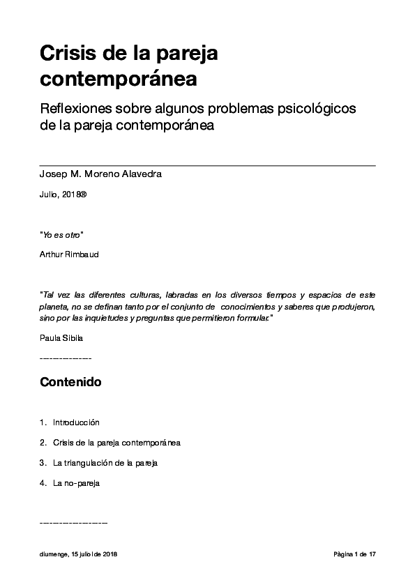 Pdf La Crisis De La Pareja Contemporanea Pdf Josep Maria Moreno Academia Edu