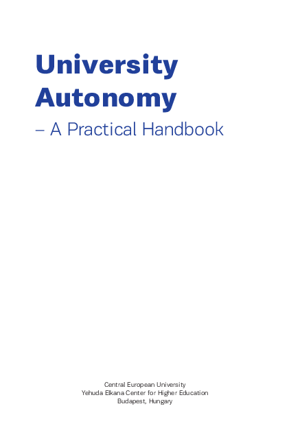 (PDF) University Autonomy -A Practical Handbook