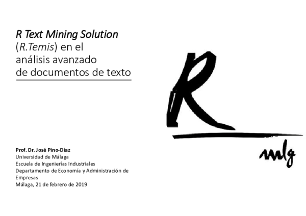 (PDF) R Text Mining Solution (R.Temis) en el análisis avanzado de ...