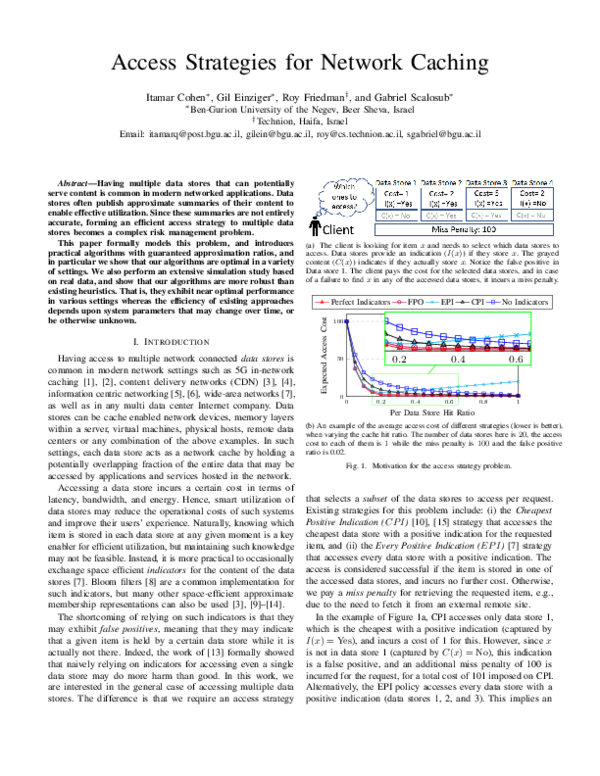 (PDF) Access Strategies for Network Caching