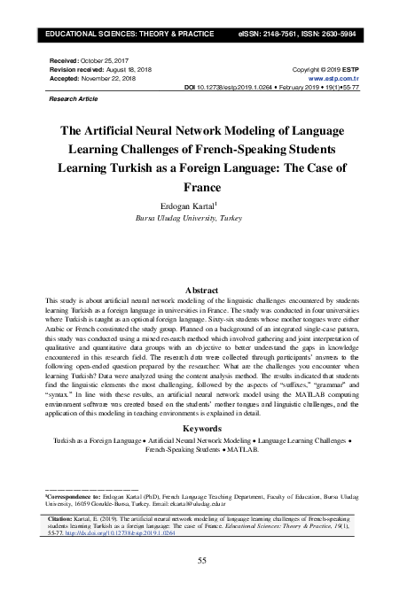 (PDF) The artificial neural network modeling of language learning ...