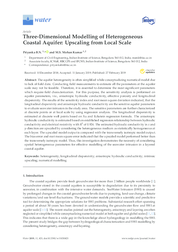 (PDF) Three-Dimensional Modelling of Heterogeneous Coastal Aquifer ...